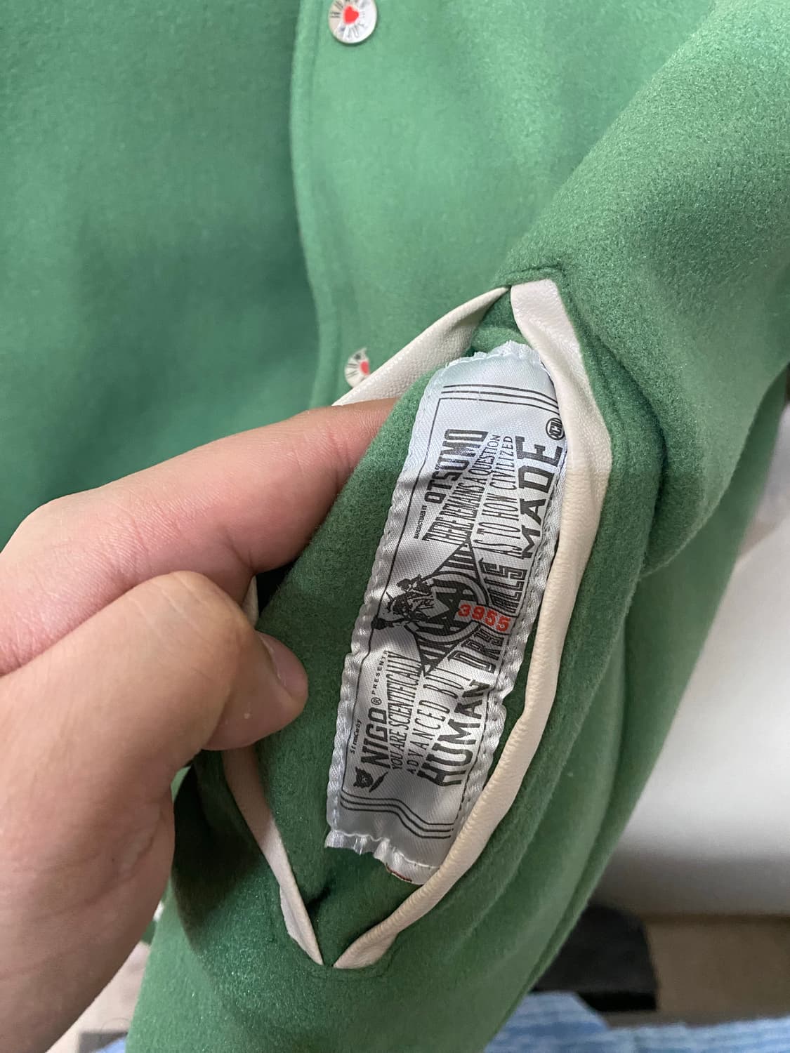 휴먼메이드 타이거 바시티 자켓 그린 상품이미지5
