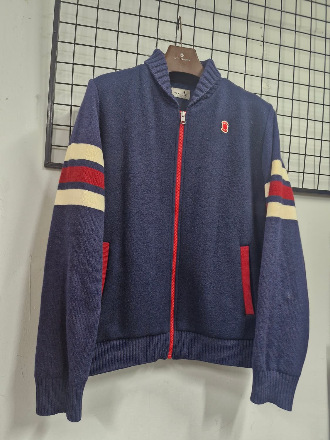 105XL 와이드앵글 방풍 니트 집업 네이비 상품이미지2