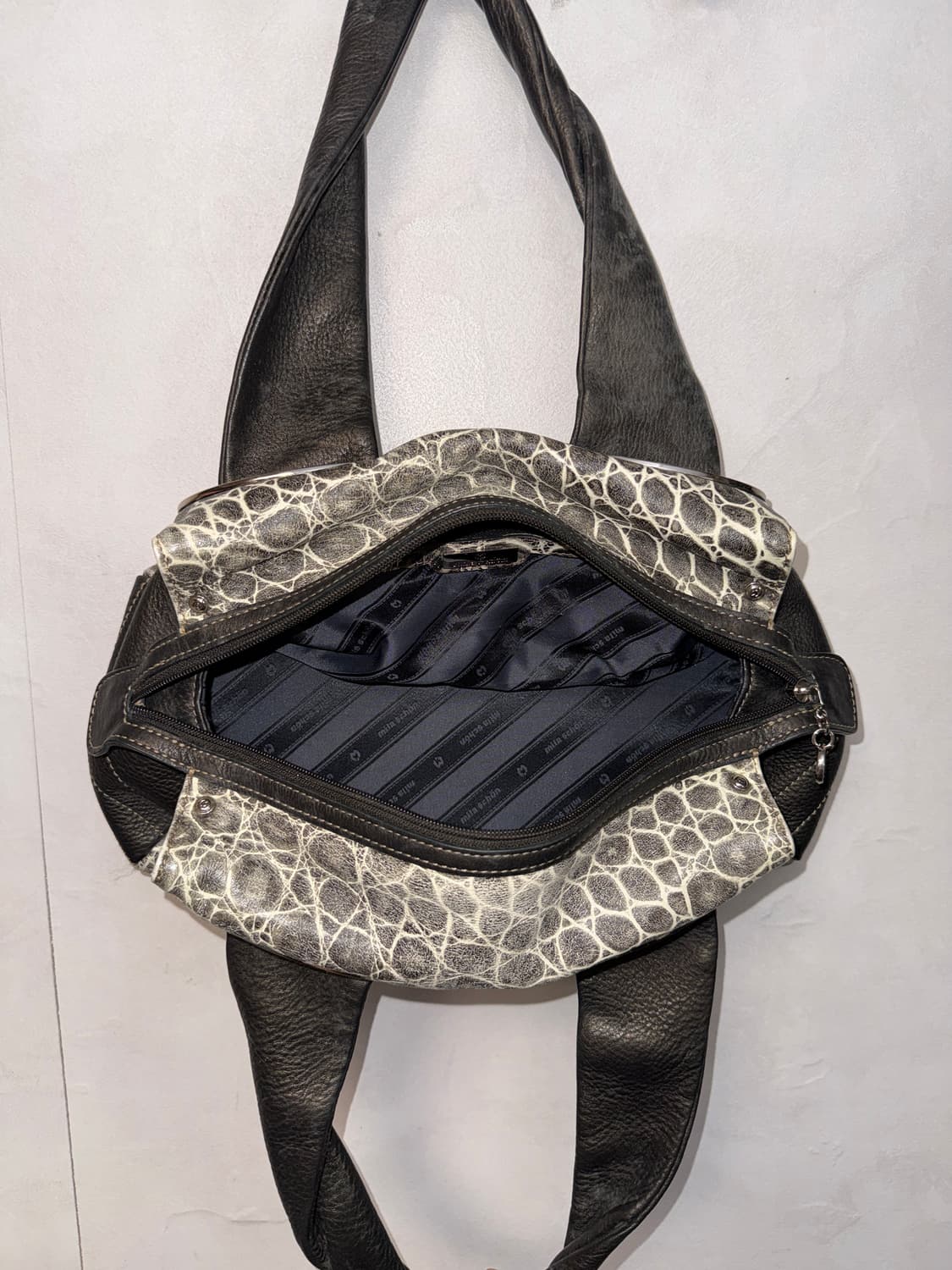 Mila Schön charcoal stud python 숄더백 상품이미지5