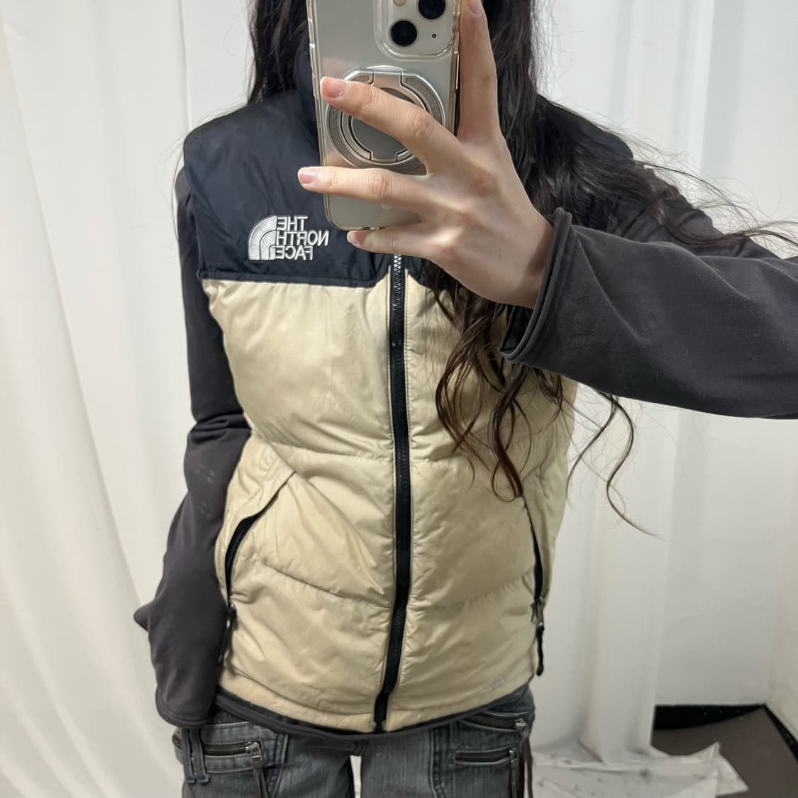 The North Face Beige 700 Nuptse Vest 상품이미지3