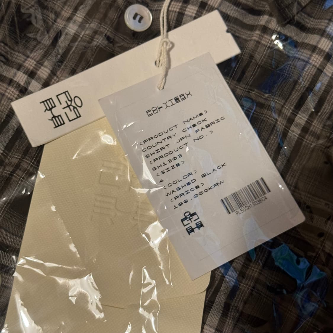 (4size)폴리테루 컨트리 체크 셔츠 워시드 블랙 상품이미지6