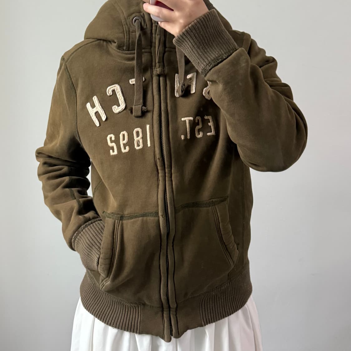 [M] 아베크롬비 앤 피티 카키 후드집업 상품이미지2