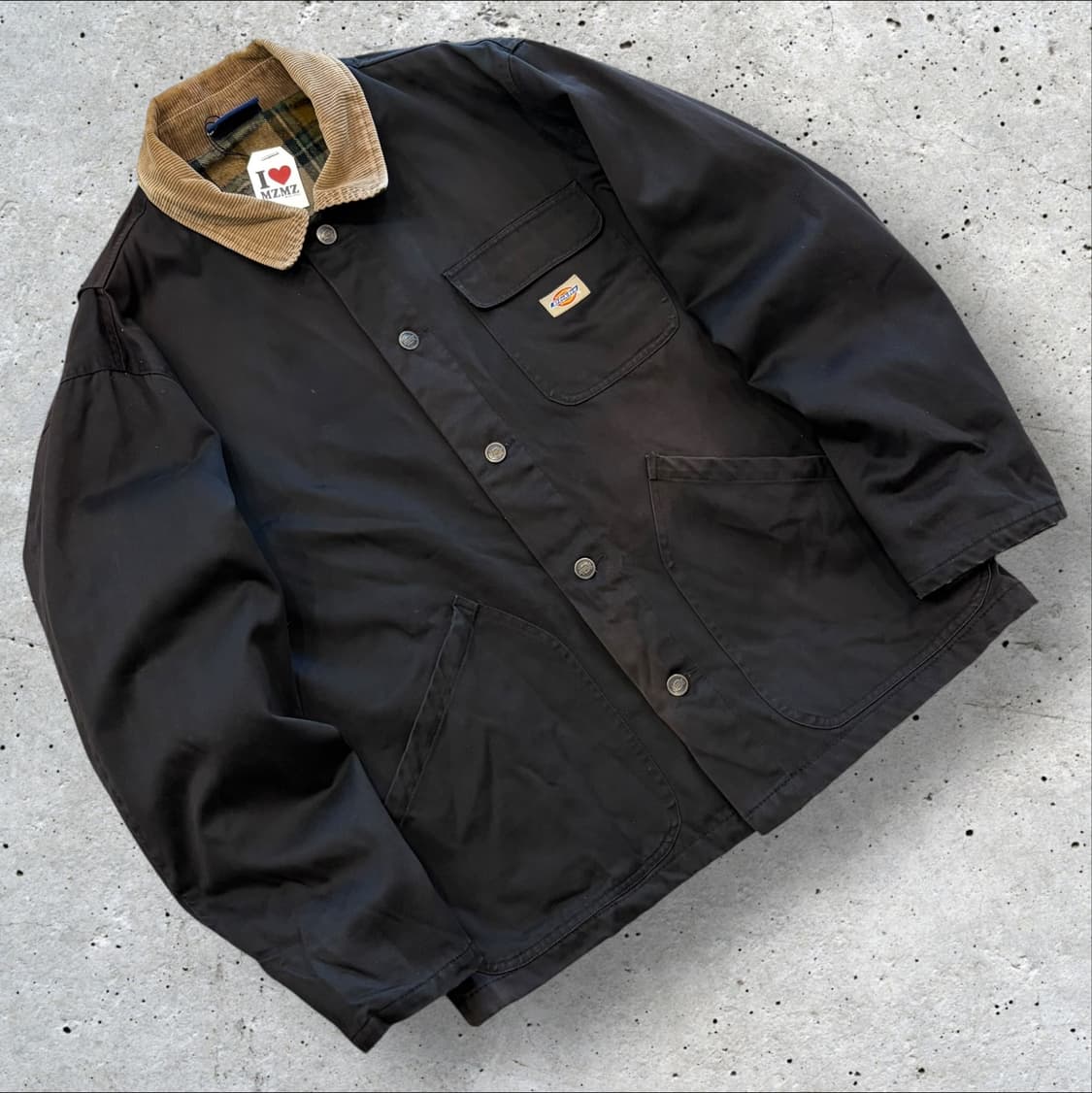 [L] 디키즈 코듀로이 카라 블랙 워크 자켓 D345 상품이미지1