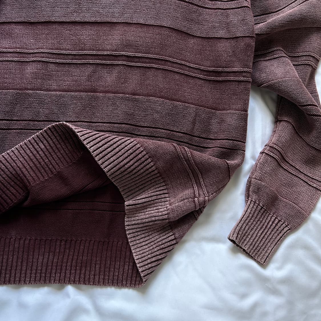 빈티지 버건디 코튼 라운드 니트 상품이미지7