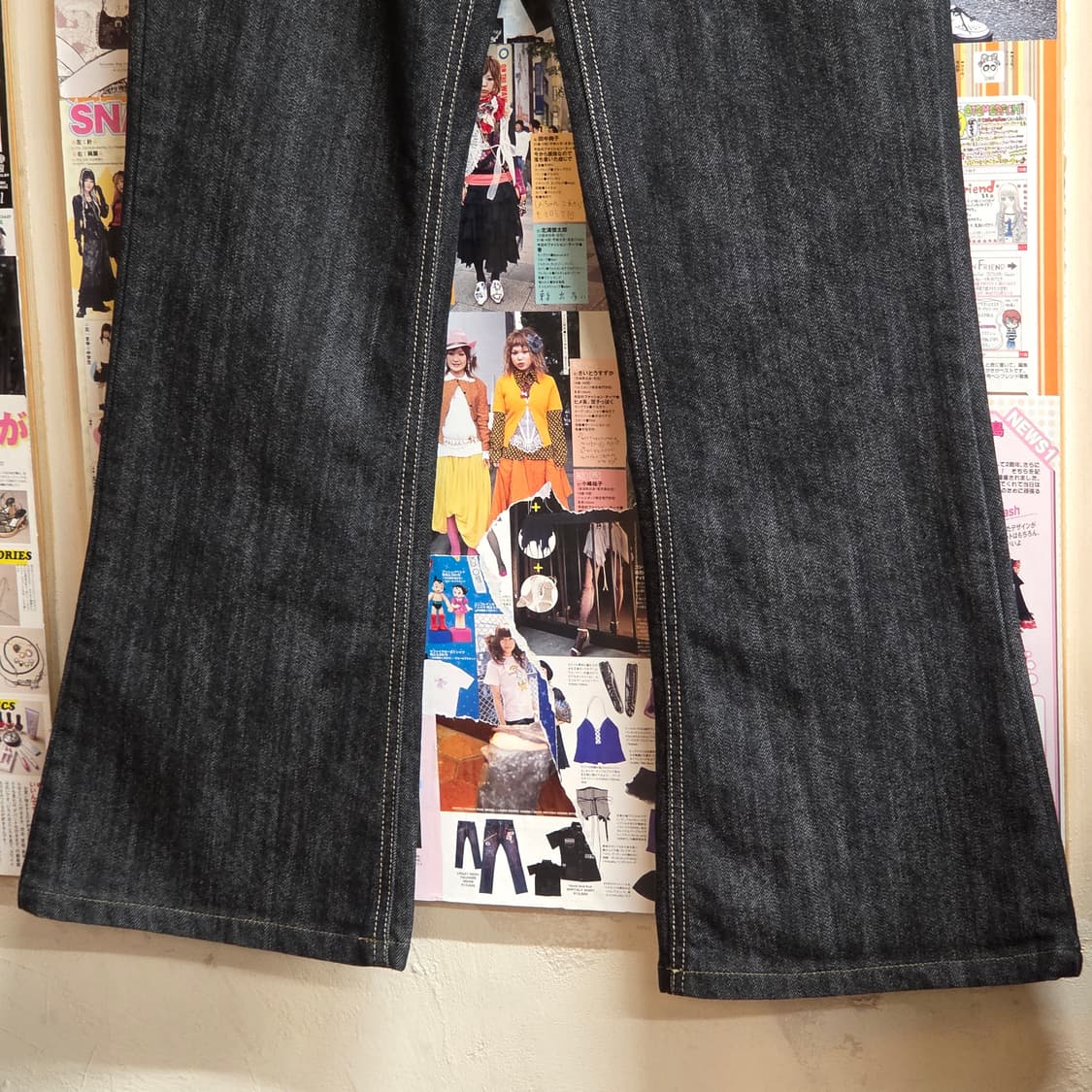 빈티지 큐빅 포인트 흑청 부츠컷 팬츠 상품이미지7