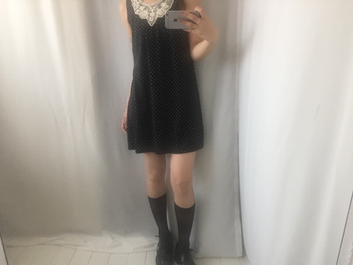 675. black lace petite dot dress 상품이미지7