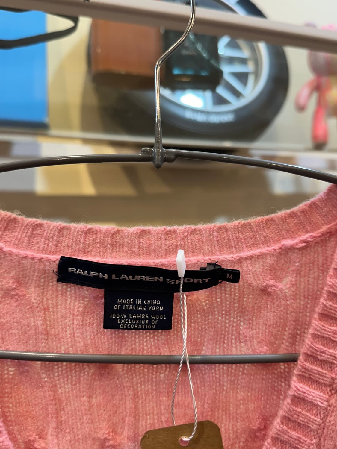 폴로 랄프로렌 케이블 니트 브이넥 스웨터 핑크 M 상품이미지4