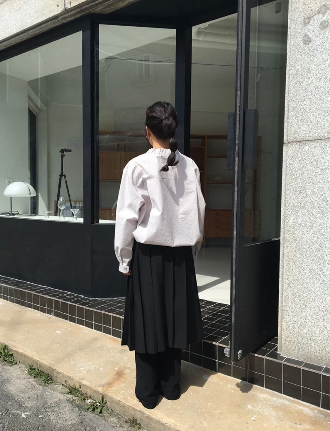 미닝아웃 펄슨 스트링 코튼 블라우스 상품이미지2