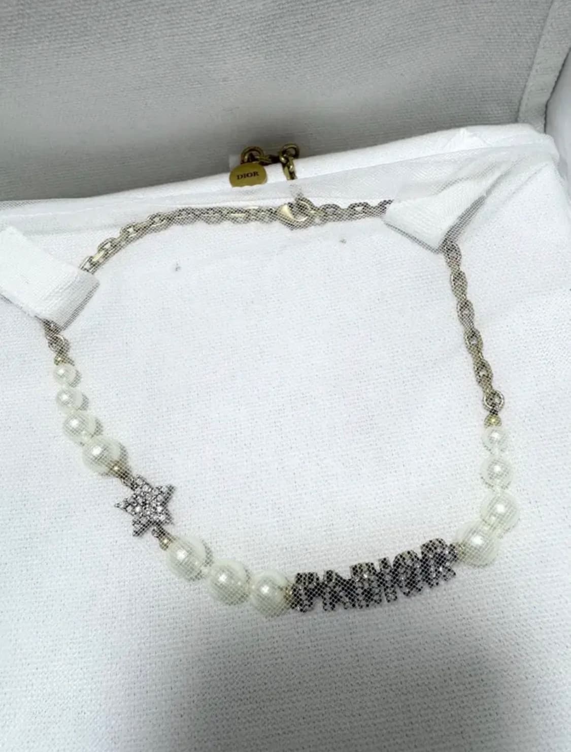 디올 자디올 진주 초커 목걸이 상품이미지2