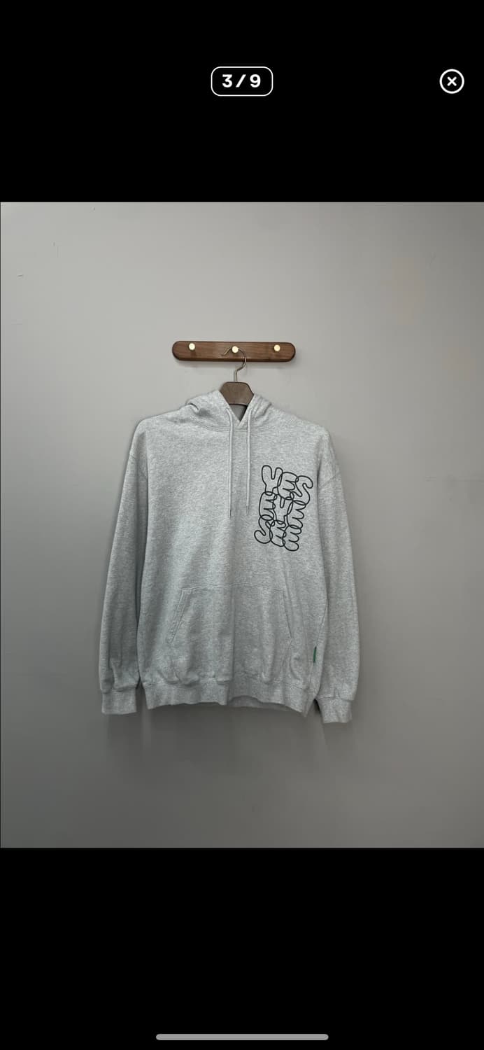 예스아이씨 베이직로고 그레이 후드티 A3393 상품이미지2