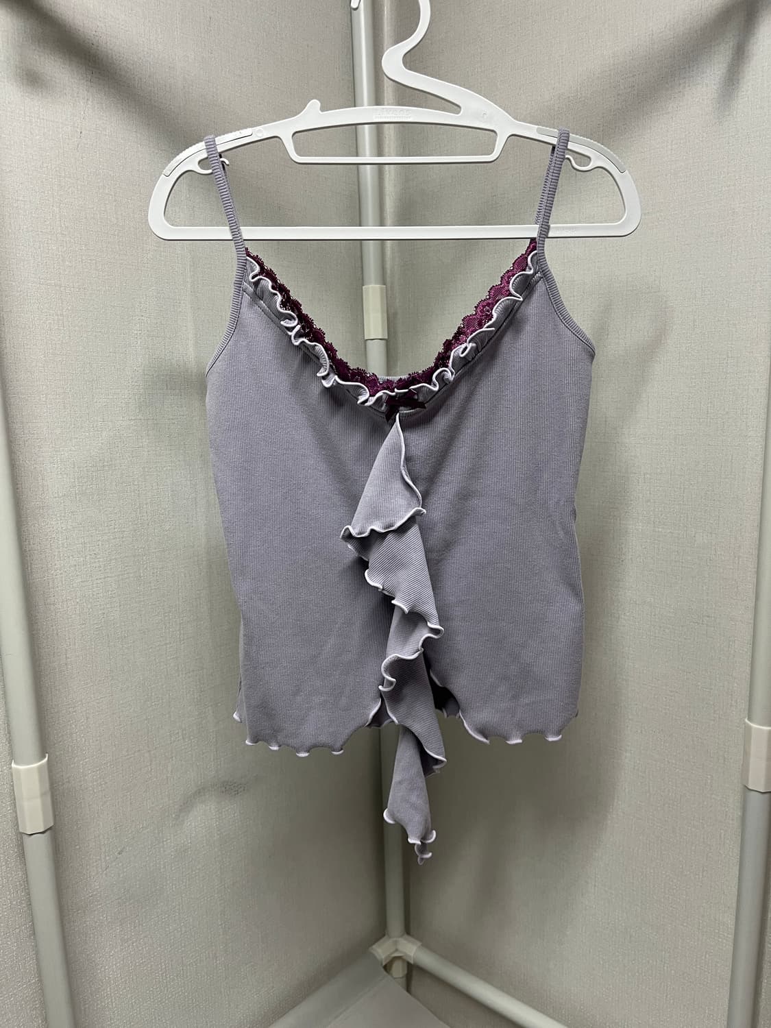 위위미유 러플 레이스 슬리브리스 퍼플 상품이미지3