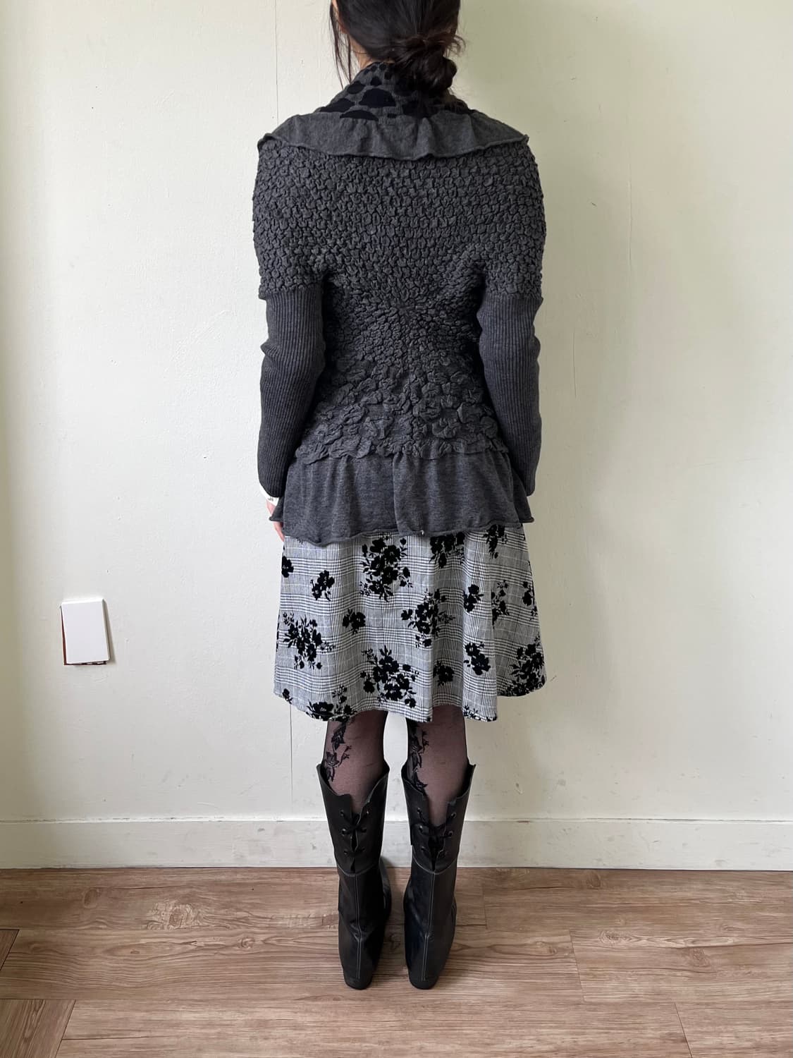 Via Faburrica 도트 오버넥 가디건 상품이미지10