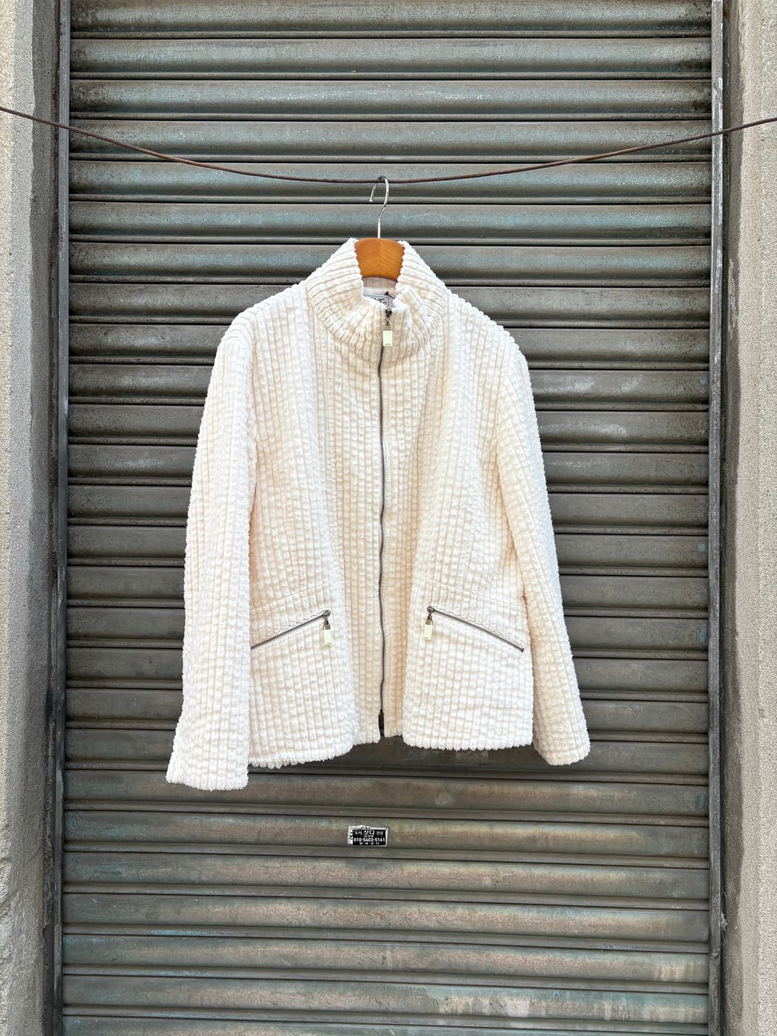 Anlic 실크 벨벳 크림 재킷 상품이미지1