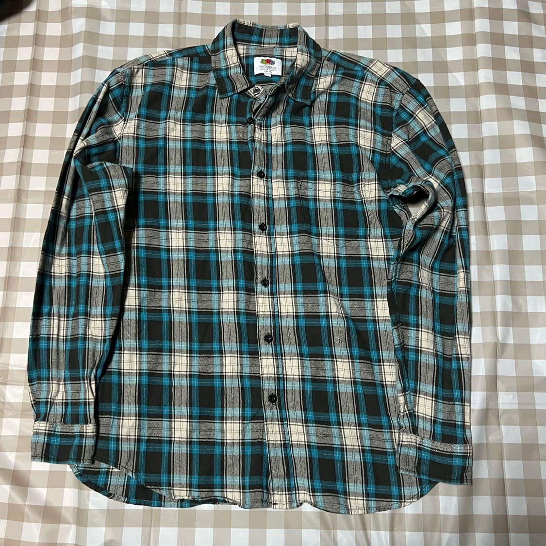 프룻오브더룸 체크셔츠 M 티셔츠 남방 와이셔츠 빈티지 상품이미지1