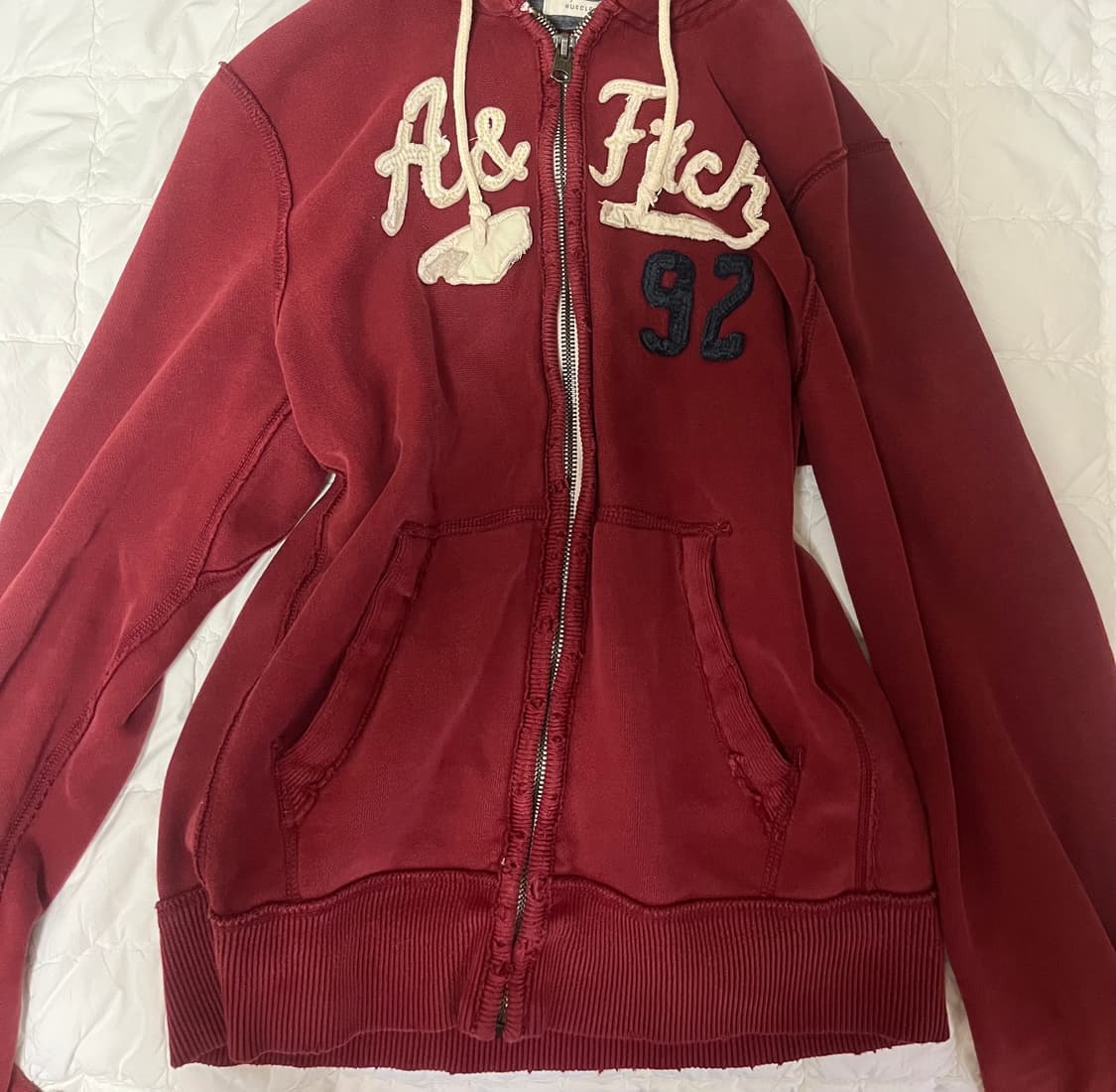 아베크롬비 버건디 후드집업 상품이미지2