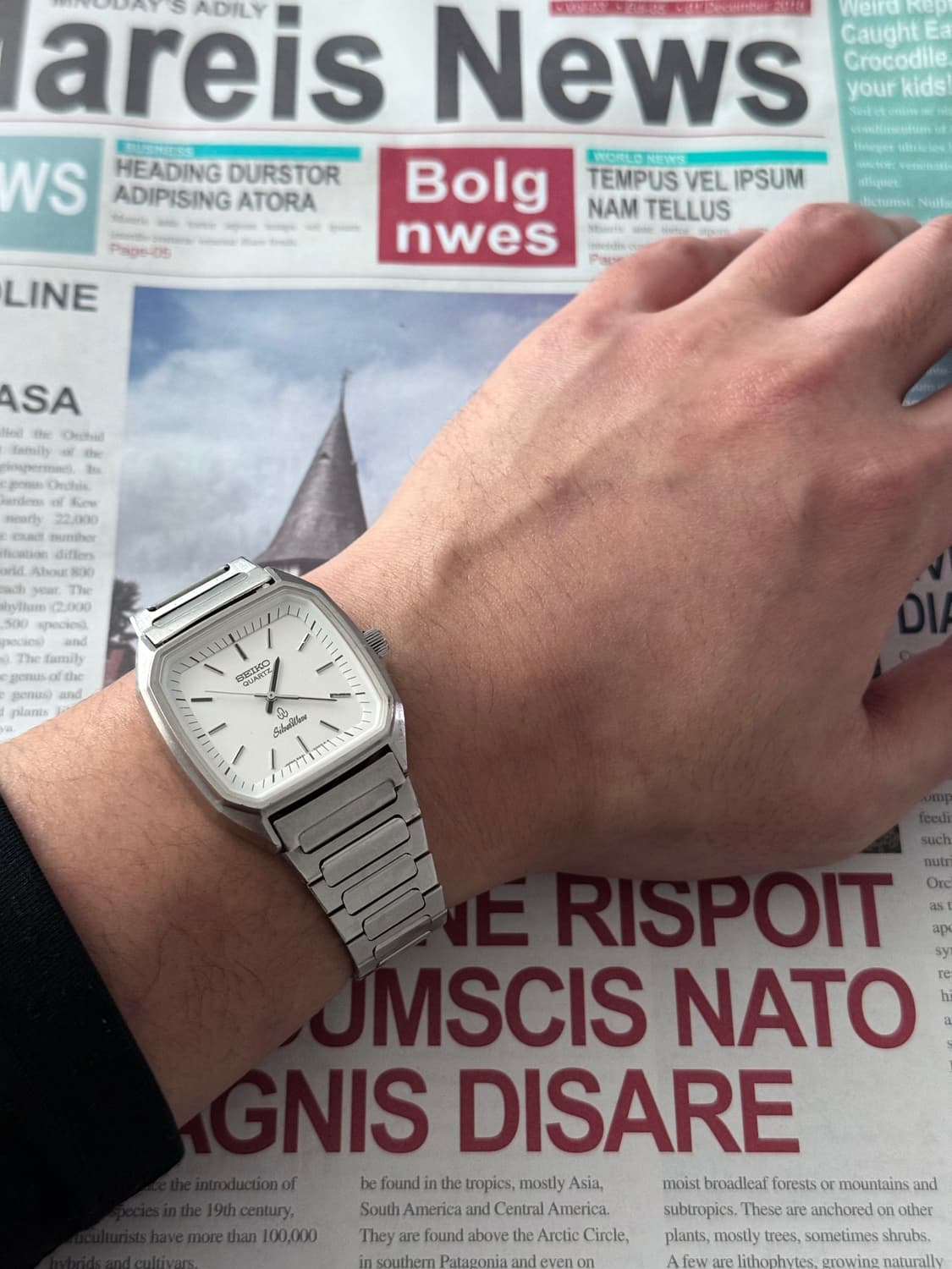 세이코 Seiko 쿼츠 스퀘어 Silvewave 상품이미지4