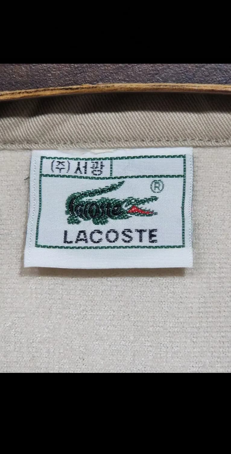 (100) 라코스테 블루종 점퍼 베이지 로고 자켓 캐주얼  상품이미지3
