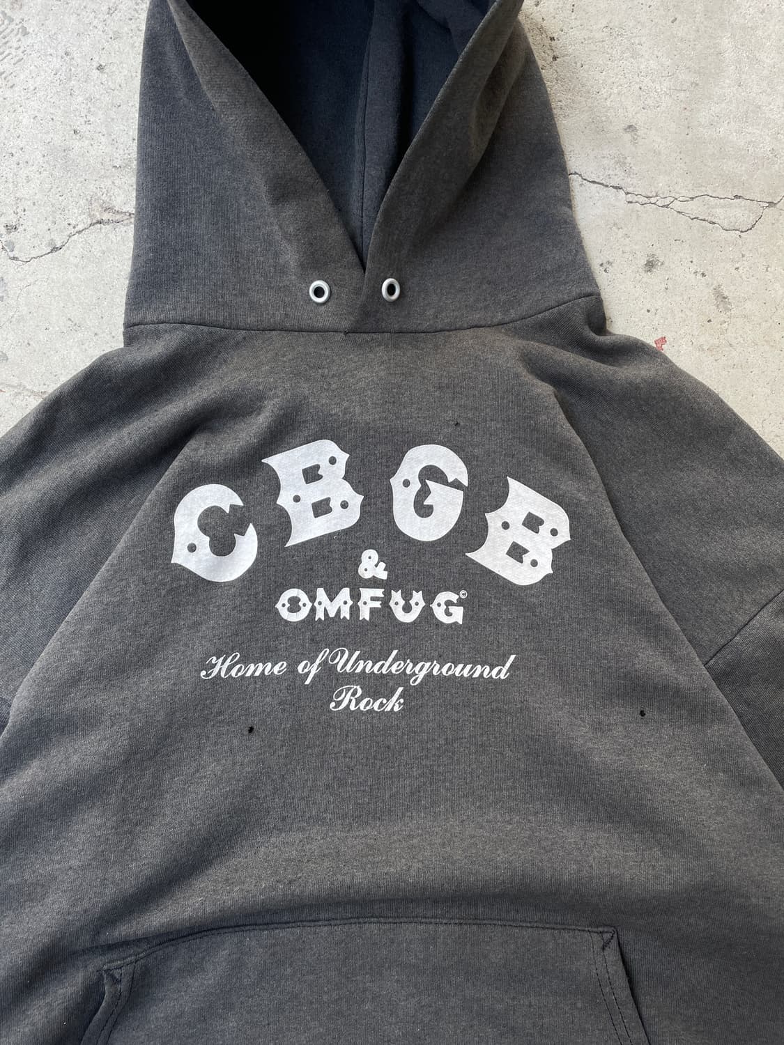 90s CBGB & OMFUG Distressed Hoodie 상품이미지6