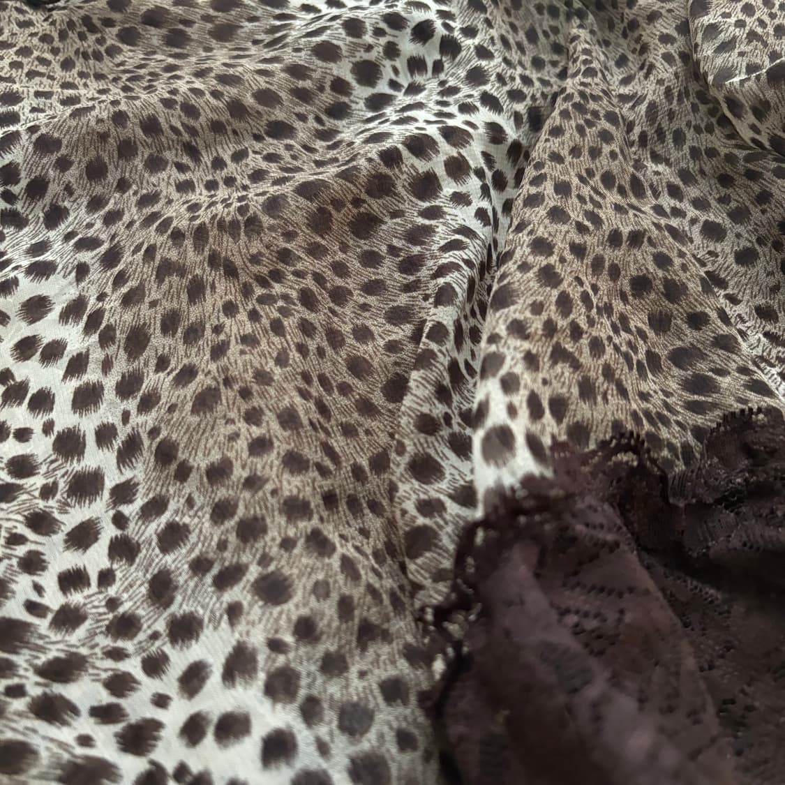 호피무늬 갸루 레이스 나시 원피스 상품이미지2