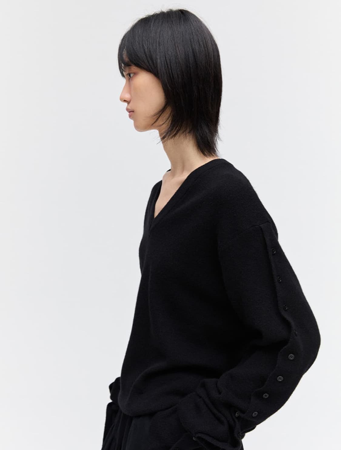 [플리즈프로젝트]버튼슬리브브이넥니트 상품이미지3