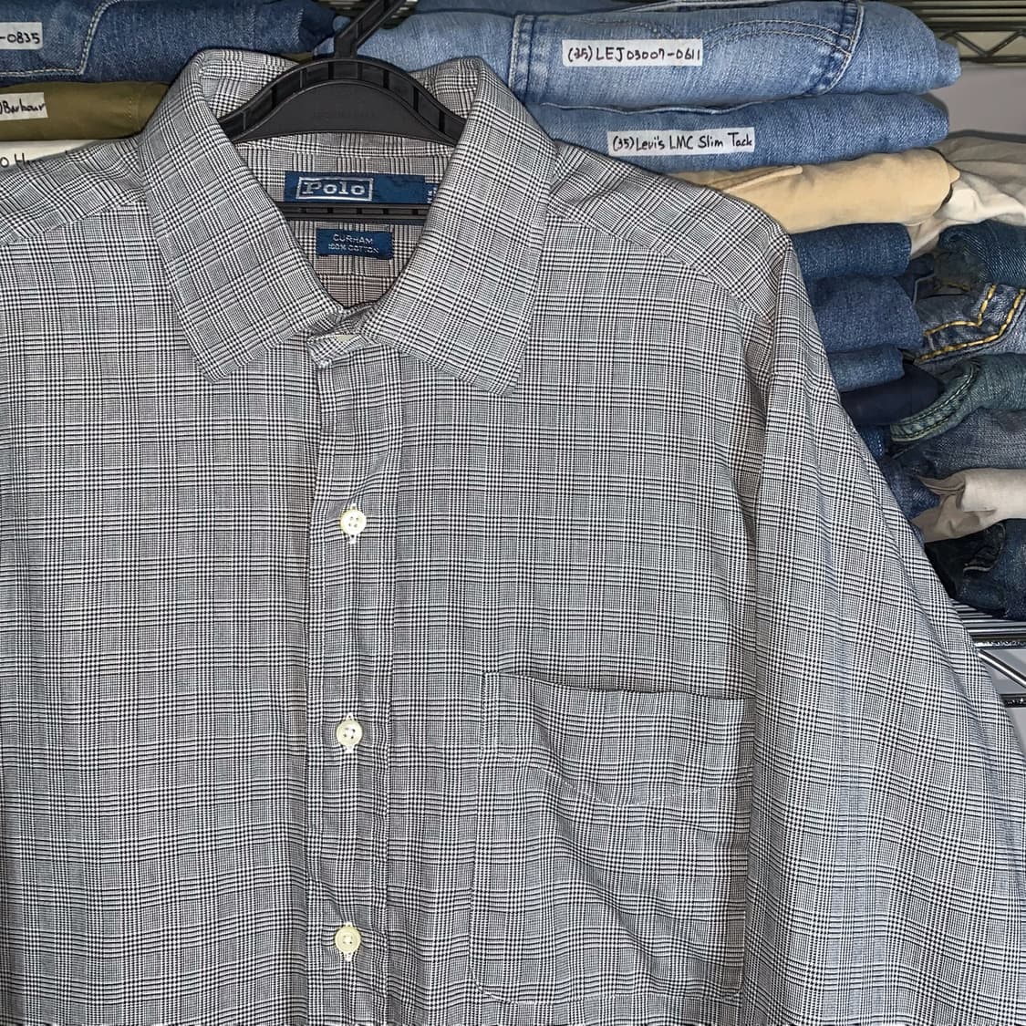 [L] 폴로 랄프로렌 글렌체크 코튼셔츠 커햄 상품이미지1