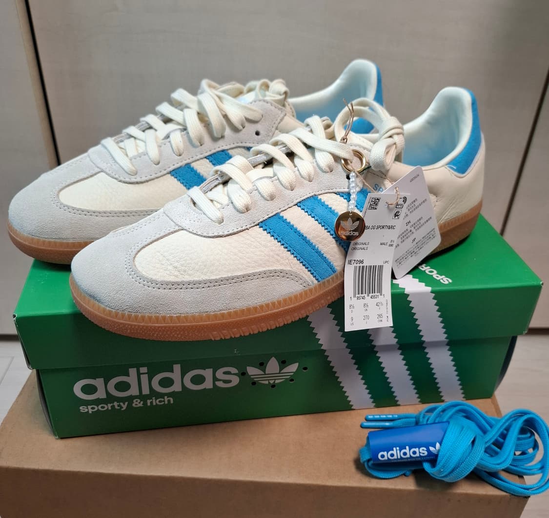 270 아디다스 삼바 스포티앤리치 크림 블루 상품이미지1