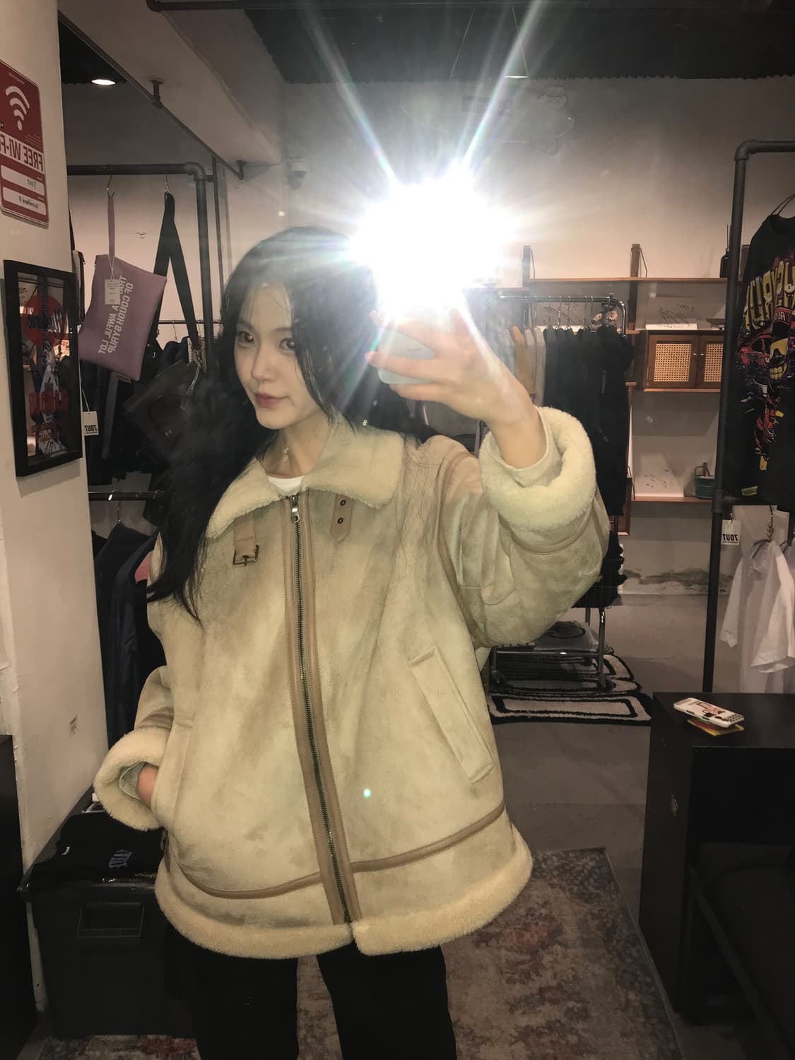 Ray BEAMS Fake Mouton Bomber Blouson 상품이미지2