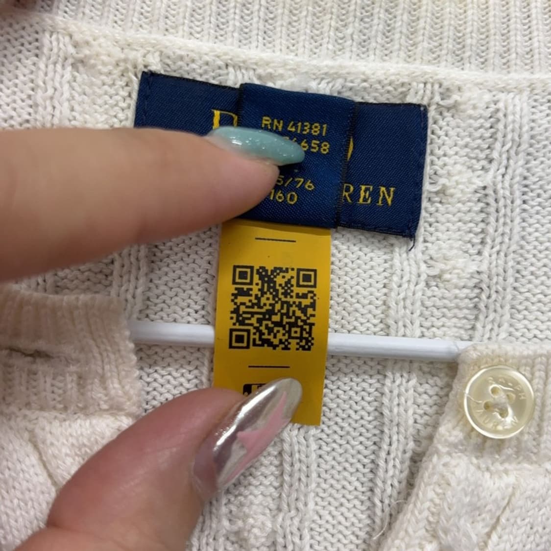폴로 랄프로렌 신형 QR 꽈배기 니트 가디건 XL P00291 상품이미지4
