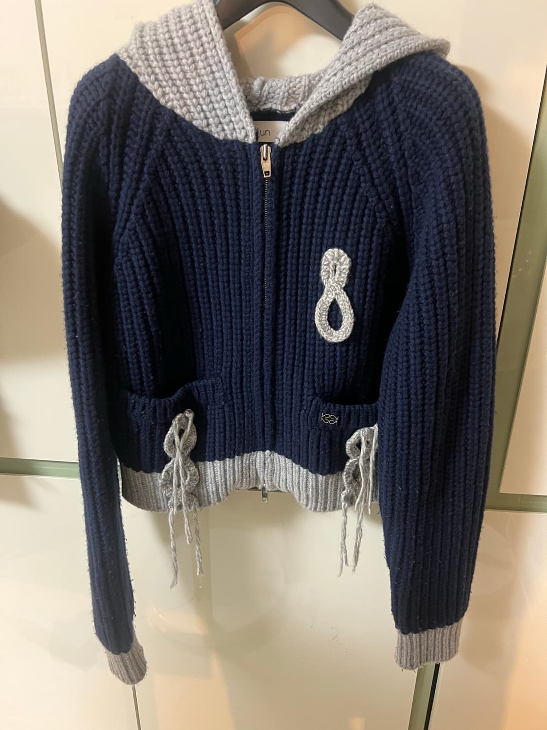 기준 kijun 크로셰 니트 후드 자켓 상품이미지1