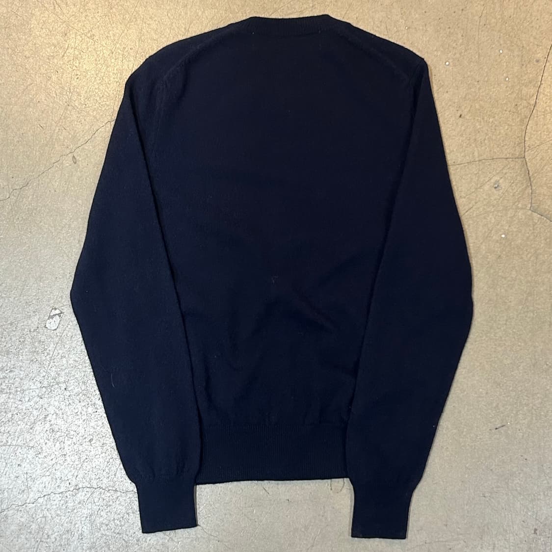 XS 꼼데가르송 더블하트 와펜 네이비 울 가디건 상품이미지3