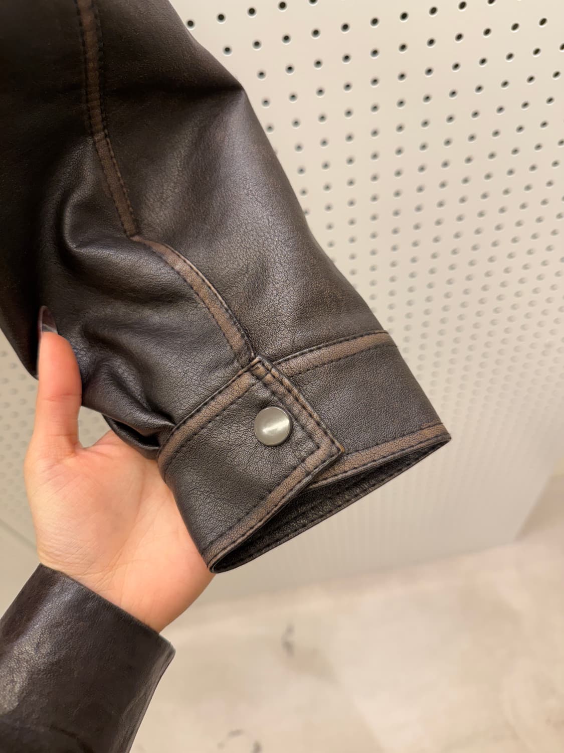 원더원더 빈티지 오버핏 레더 자켓 U1438 상품이미지4