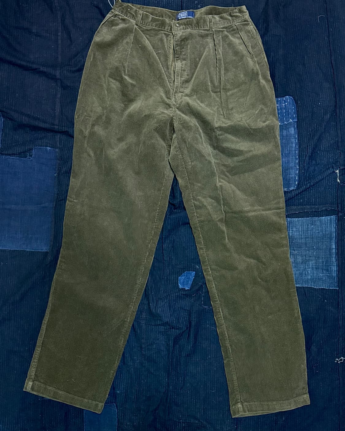 90‘s 폴로 랄프로렌 투턱 코듀로이 앤드류 팬츠 34 [올리브그린] 상품이미지1