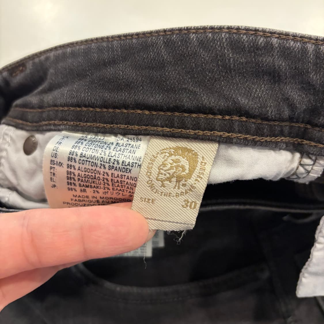 [30] 디젤 SAFADO 블랙 데님 청바지 팬츠 C677 상품이미지5