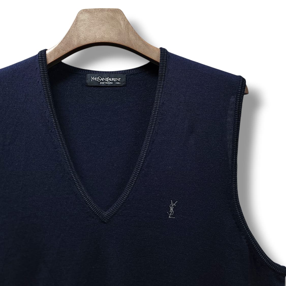 [105] 생로랑 YSL 블랙 빈티지 울 니트 조끼 상품이미지4