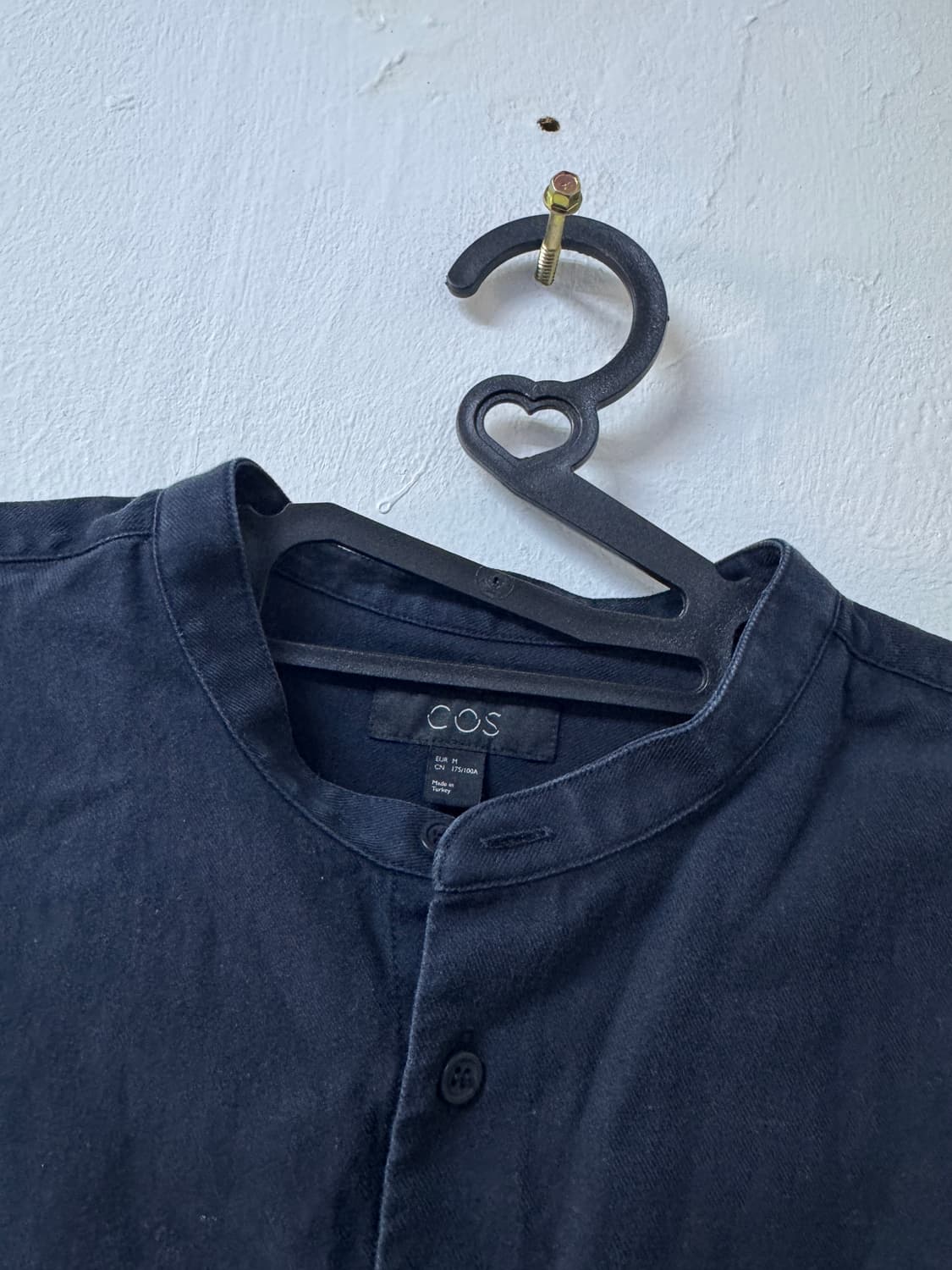 정품 코스 Cos 차이나넥 미니멀 셔츠 네이비 L 상품이미지5