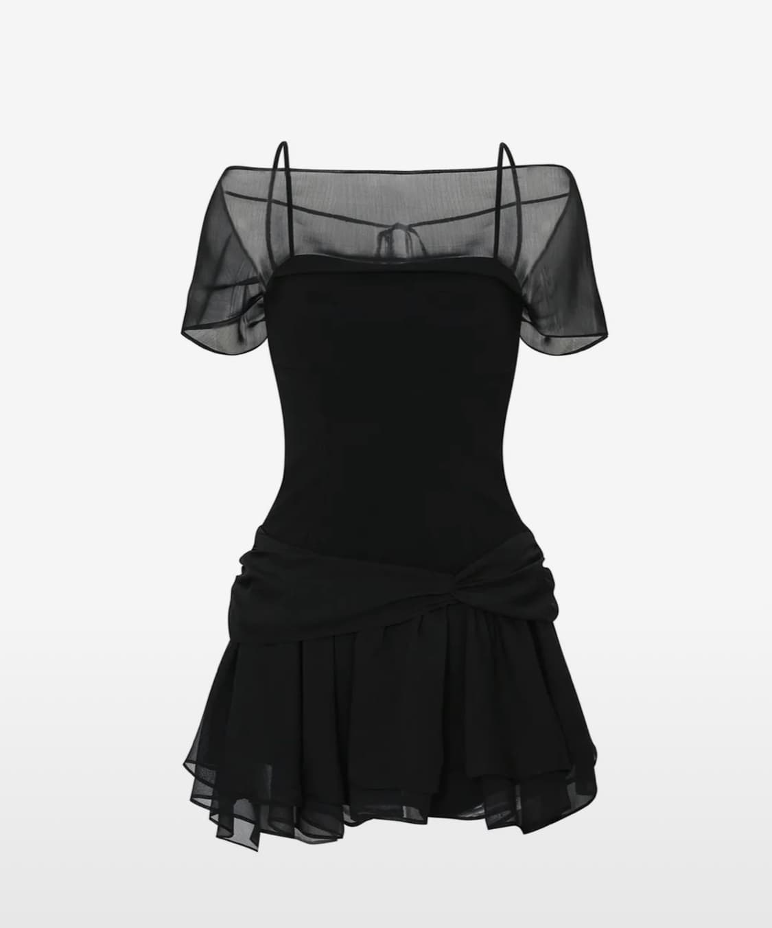 페인오어플레져 MERRY CHIFFON DRESS black 상품이미지4