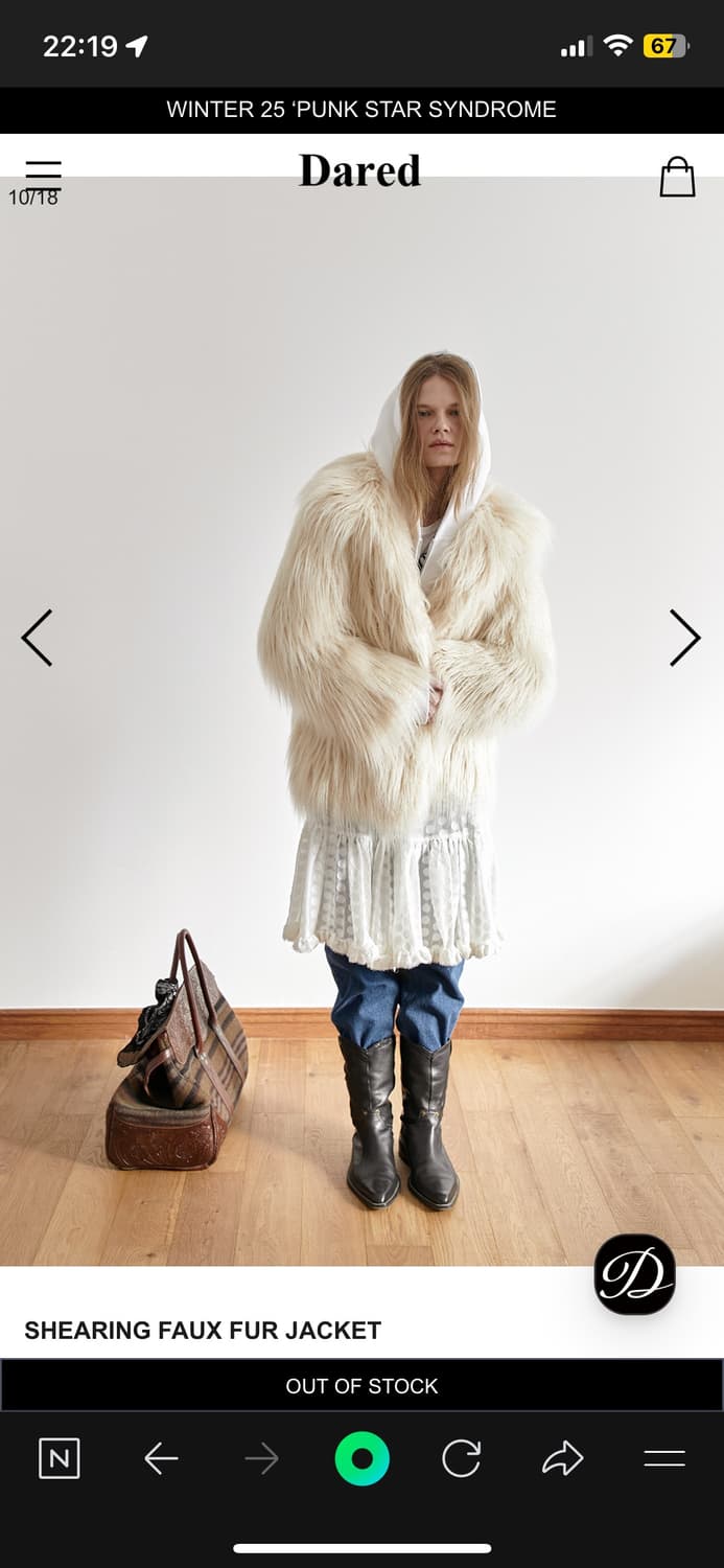 (삽니다) 데어드 퍼자켓 SHEARING FAUX FUR JACKET  상품이미지1