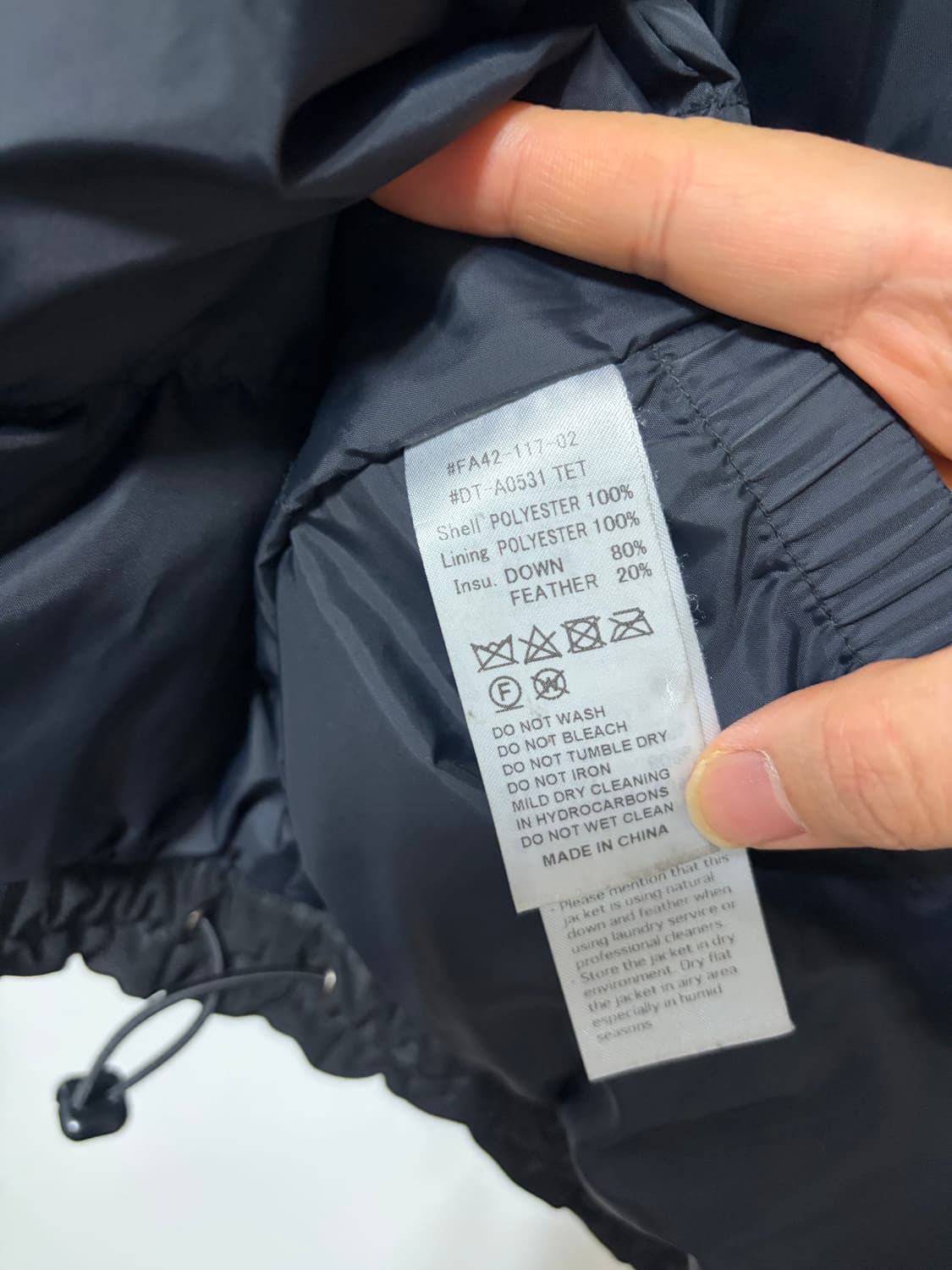 단톤 쇼트 후드 다운패딩 L 상품이미지6