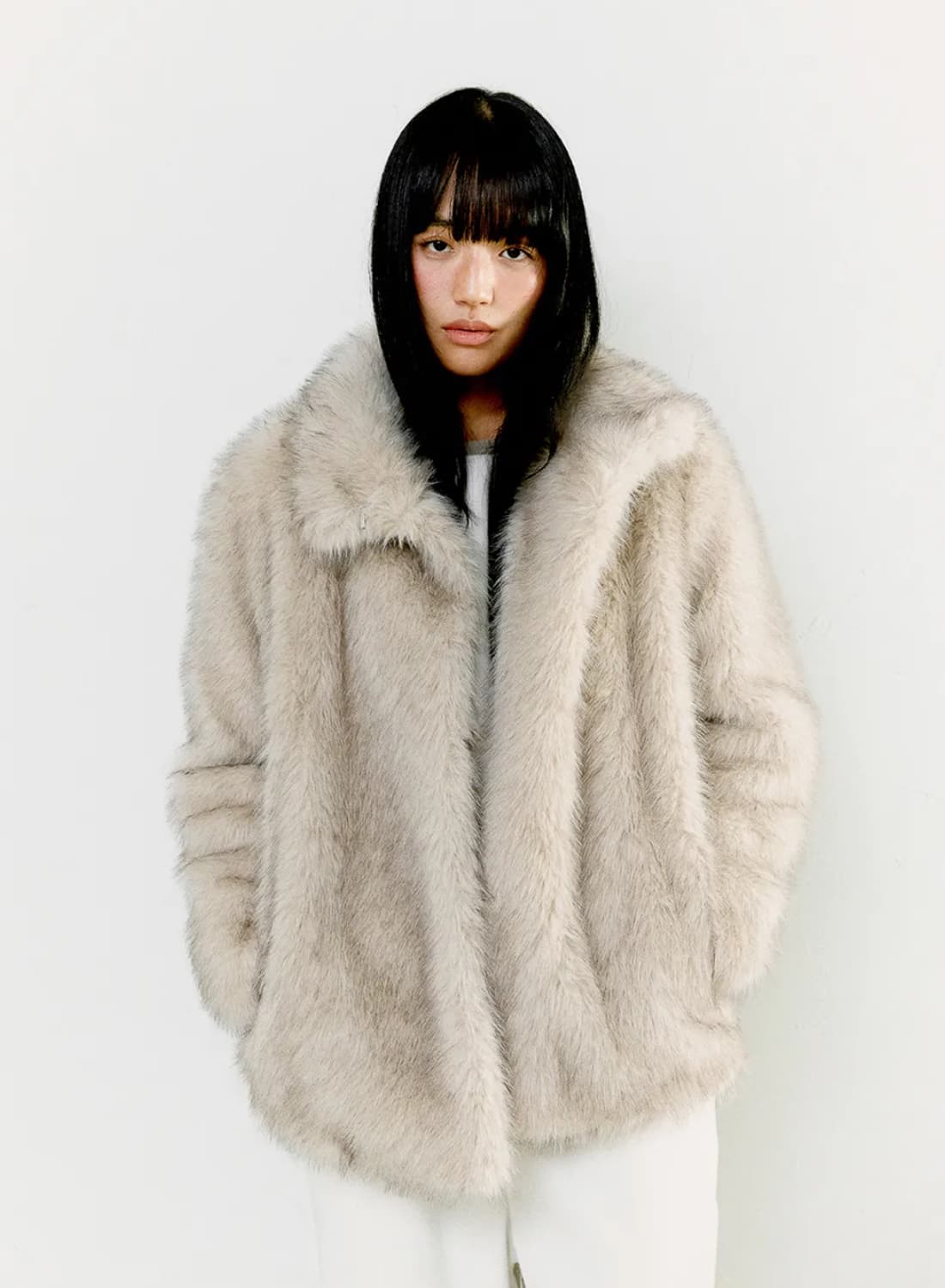 오피쉬 퍼자켓 새상품 (Light Gray 색상) 상품이미지1