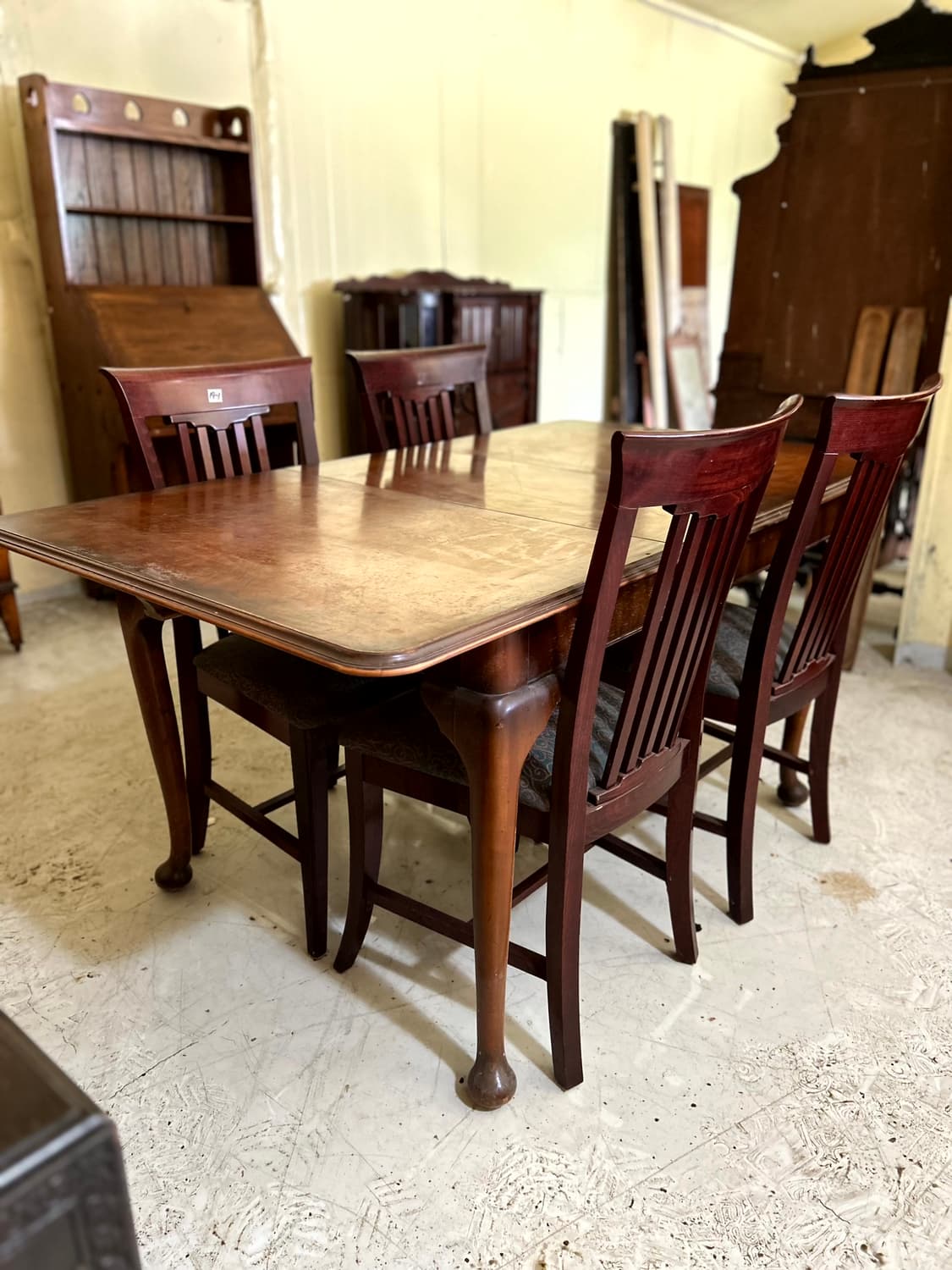 영국 퀸앤스타일 확장식 다이닝 테이블 상품이미지4