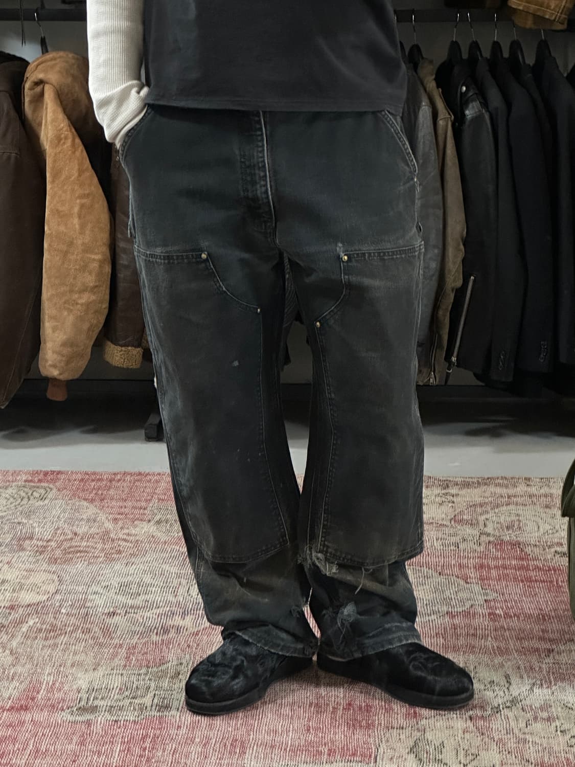 OG USA Made 칼하트 B01 더블니 블랙 칼하트 썩블니 워크팬츠 상품이미지10