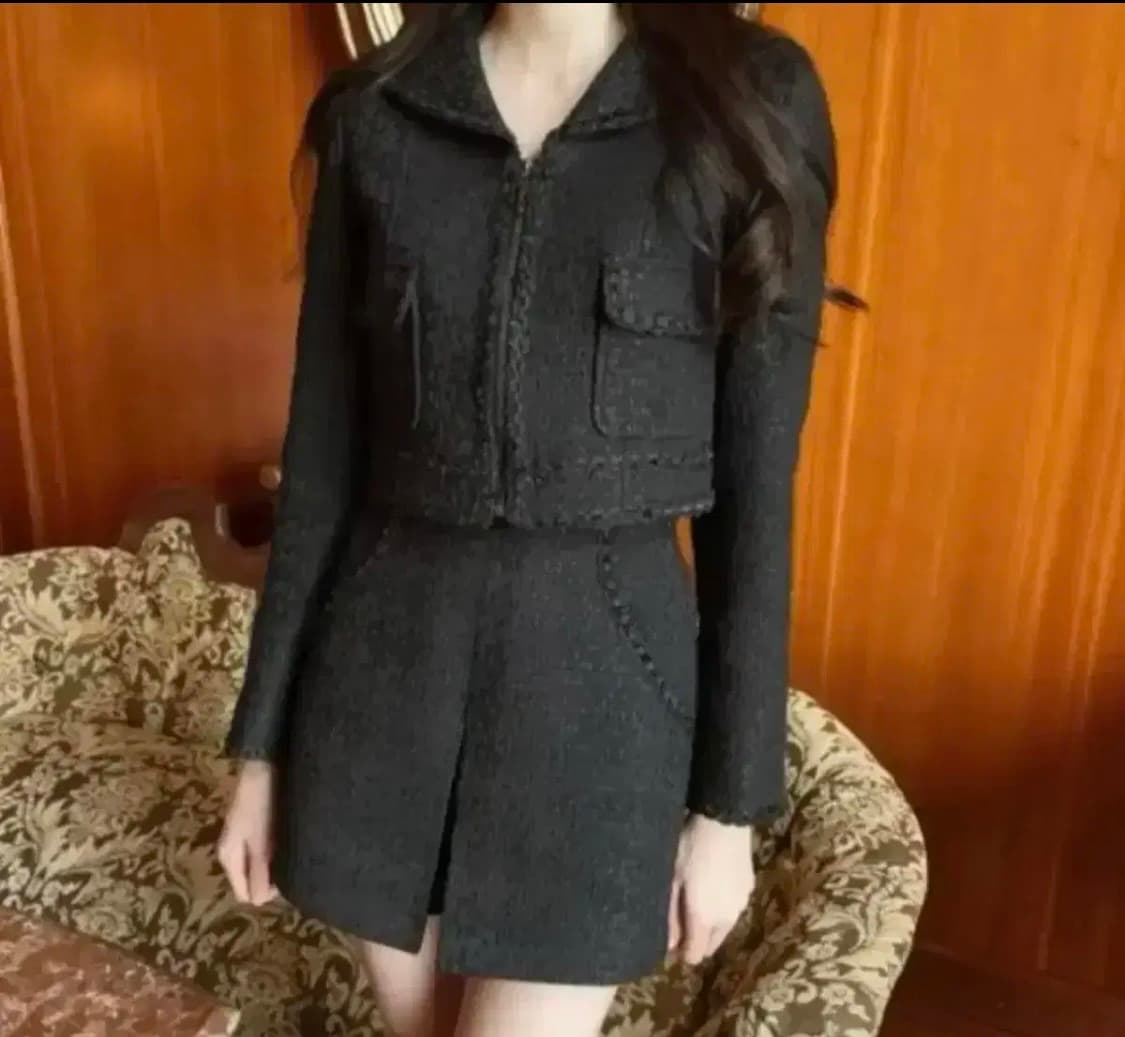 라벨르블랑 이젤 트위드 셋업 블랙 상품이미지1