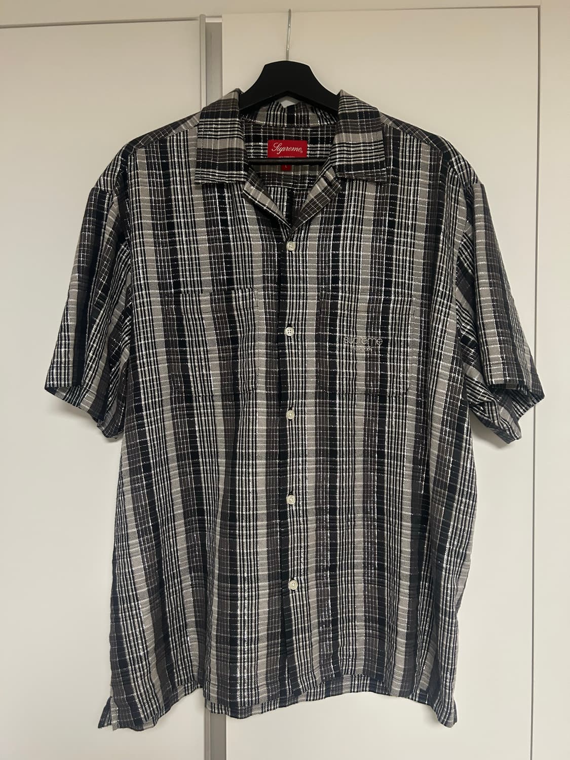 supreme 메탈릭체크셔츠 L 상품이미지2