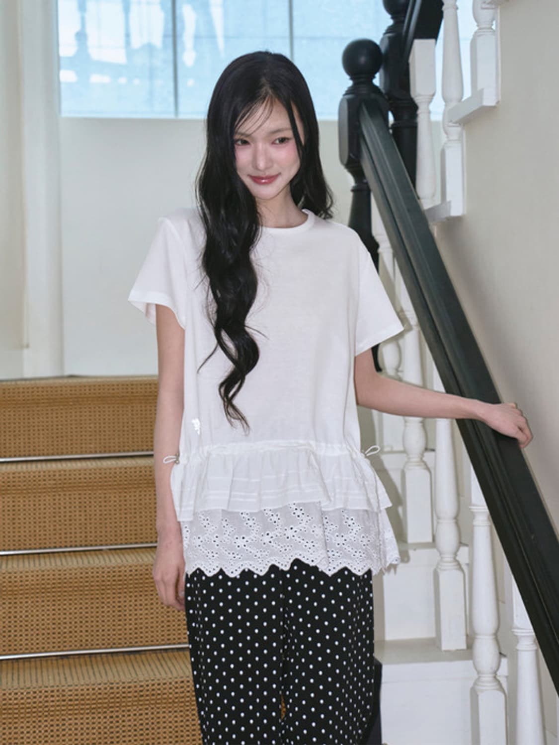 더그린랩 레이스 프릴 티셔츠 상품이미지2