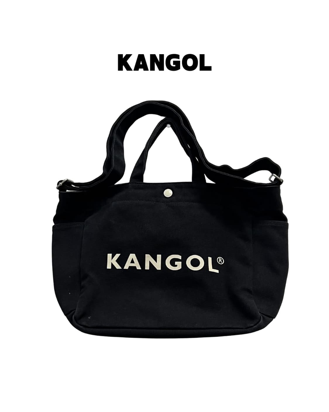 캉골 캔버스 숄더백 블랙 상품이미지1