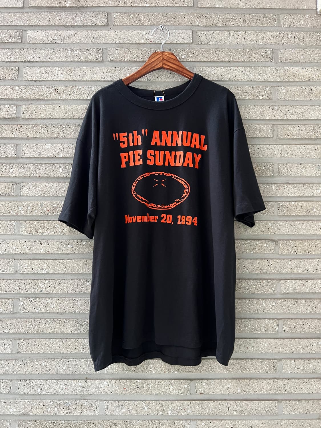 [2XL]90's 러셀 USA Made 파이 선데이 싱글스티치 티셔츠 상품이미지2
