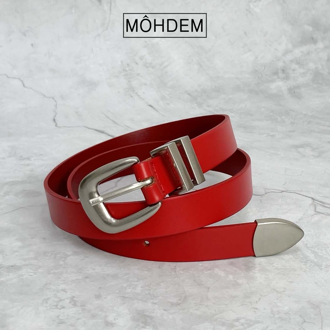 [Uinsex]더블링 웨스턴 소가죽 벨트 레드 상품이미지5