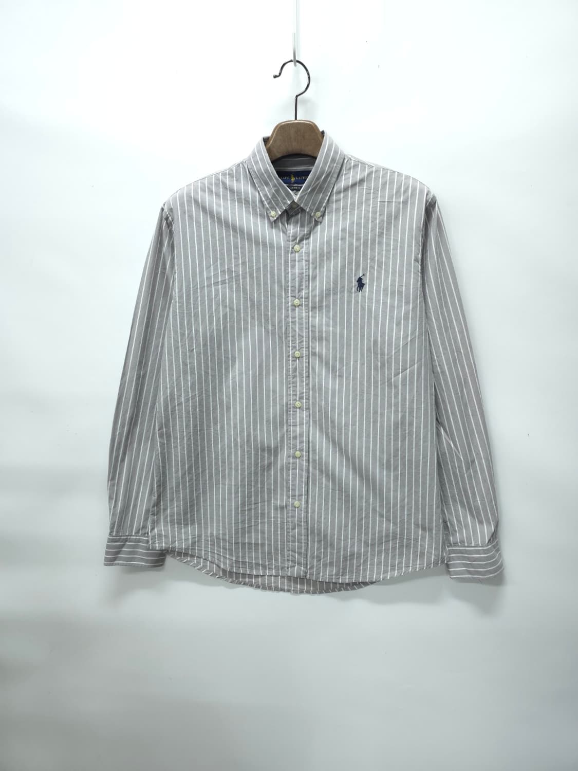 폴로 랄프로렌 커스텀핏 그레이 스트라이프 셔츠 (L) 상품이미지1