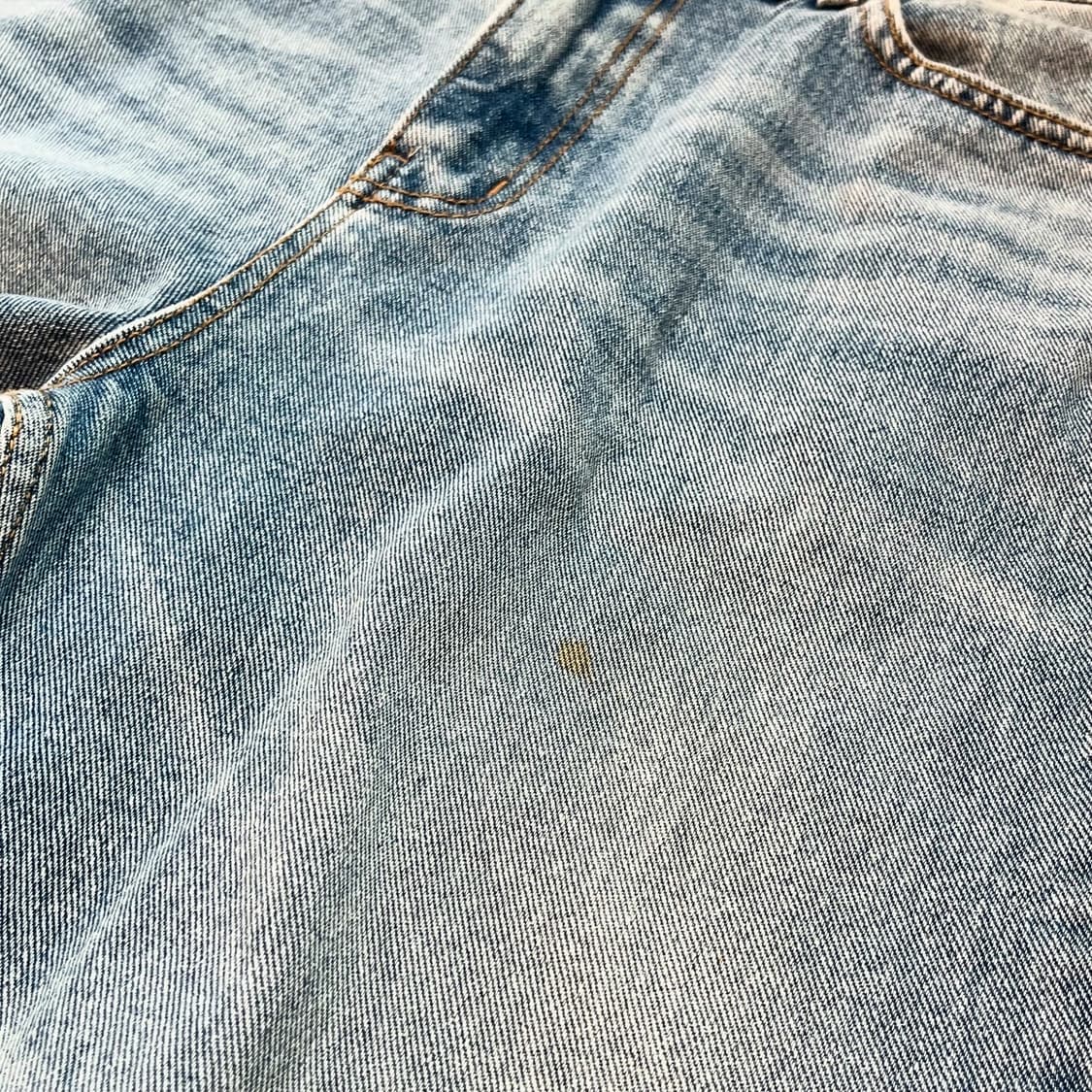 밑단 끈 워싱 데님 일자 청바지 상품이미지5