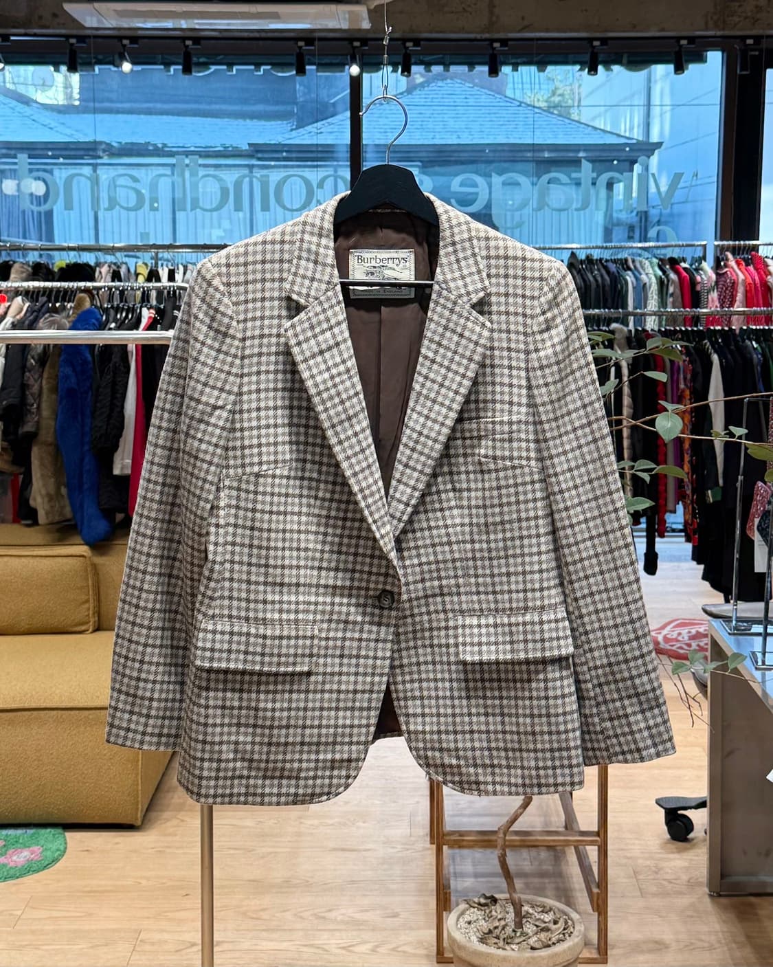 버버리 브라운 체크 1b 블레이저 자켓  상품이미지1